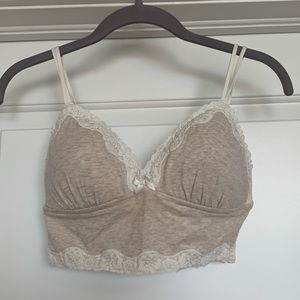 Aerie Long Line Oatmeal Bralette